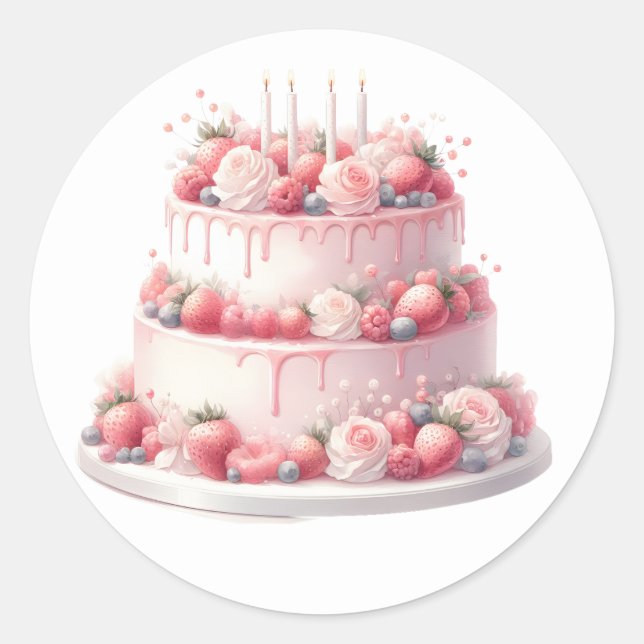 Pink Cake Stickers (Front)