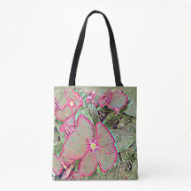 Pink Caladium Leaf and Abstract Botanical