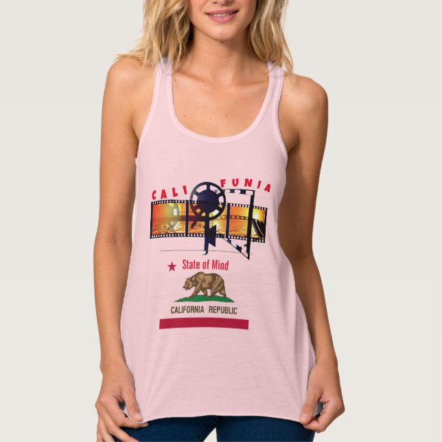 Pink California Fun  Singlet (Front)