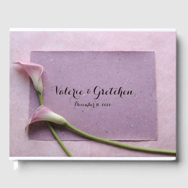 Pink calla lilies guest book (Front)