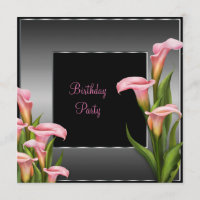 Pink Calla Lily Black Birthday Party