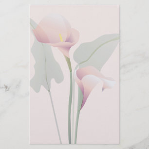 Pink Calla Lily Floral Stationery