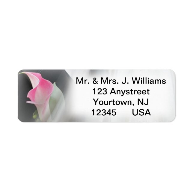 Pink Calla Lily Flourish Frame Address Label (Front)