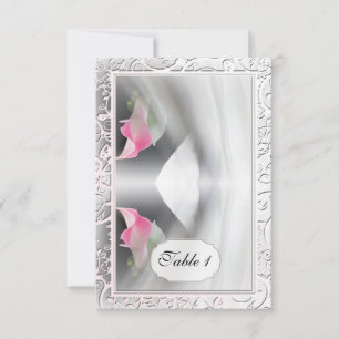 Pink Calla Lily Flourish Wedding Place Card