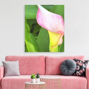 Pink Calla Lily Modern Floral Wall Canvas Print