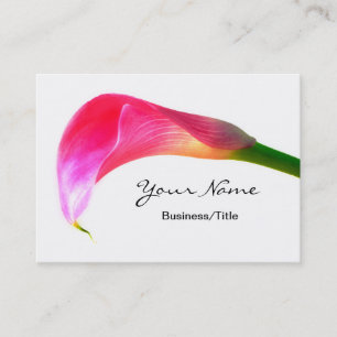 Pink Calla Lily on White Business Card