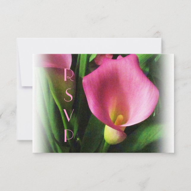 Pink Calla Lily RSVP Card (Front)