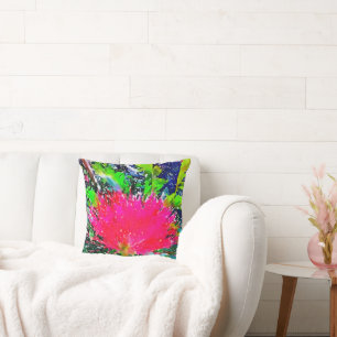 Pink Calliandra Puff Cushion