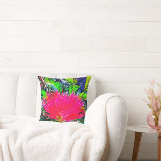 Pink Calliandra Puff Cushion