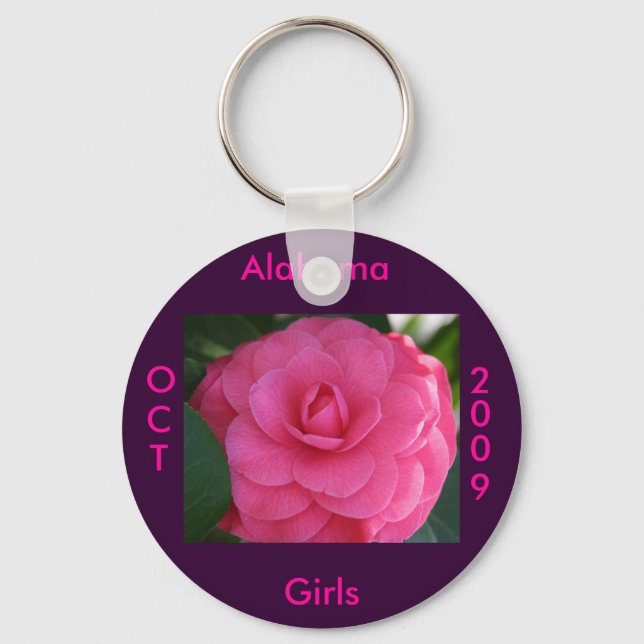 Pink Camelia Key Ring (Front)