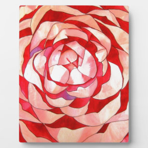 Pink Camellia abstract original art painting Plaque
