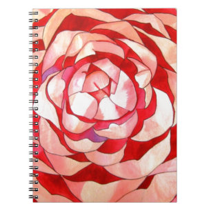 Pink Camellia abstract original art painting Spiral Notebook