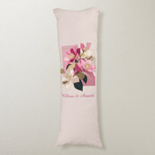 Pink Camellia Bloom Body Pillow
