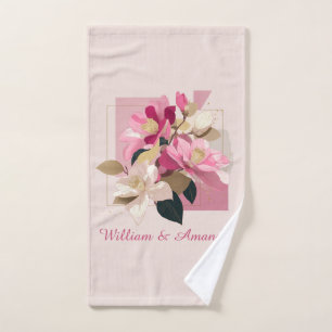 Pink Camellia Bloom Towel