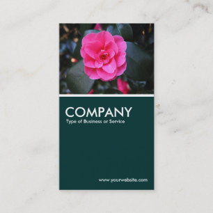 Pink Camellia - Dark Green 02 Business Card