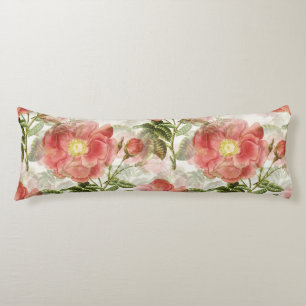 Pink Camellia Floral Pattern Body Cushion