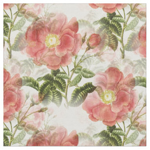 Pink Camellia Floral Pattern Fabric