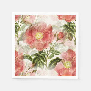 Pink Camellia Floral Pattern Napkin