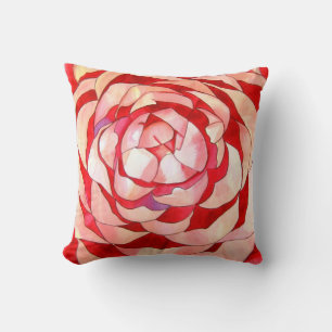 Pink Camellia Flower Cushion