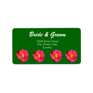 pink camellia flowers address labels