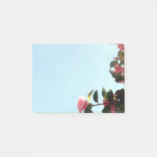 Pink Camellia Flowers With Blue Sky Post-it Notes