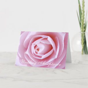 Pink Camellia Wedding Acceptance Card