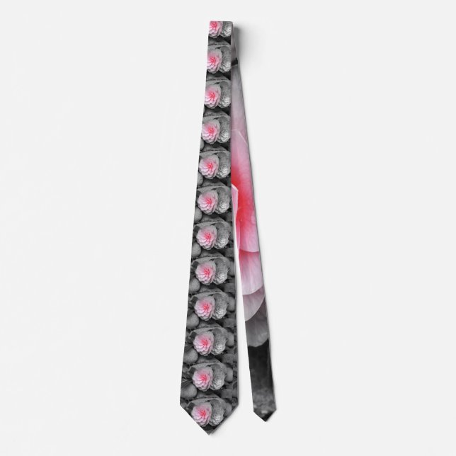 Pink Camellias Photograph Tie (Front)