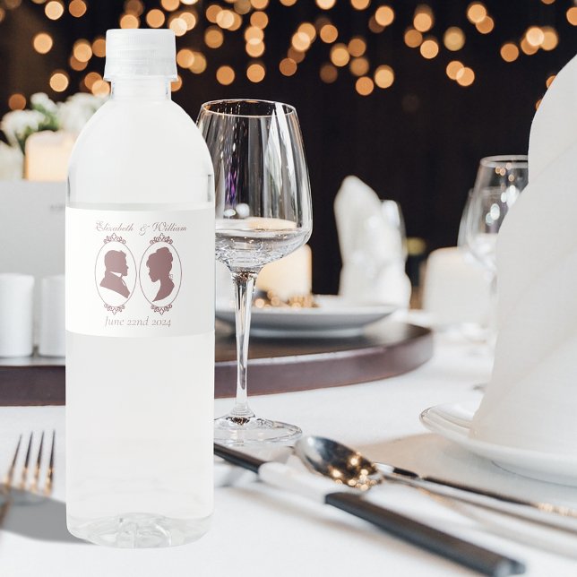 Pink Cameos Regency Water Bottle Label (Creator Uploaded)