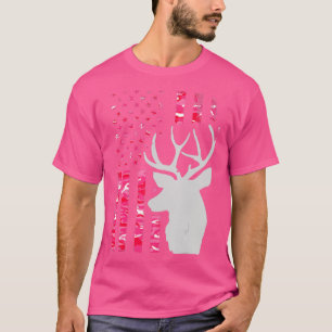 Pink Camo American Flag Camouflage Buck Hunting W T-Shirt