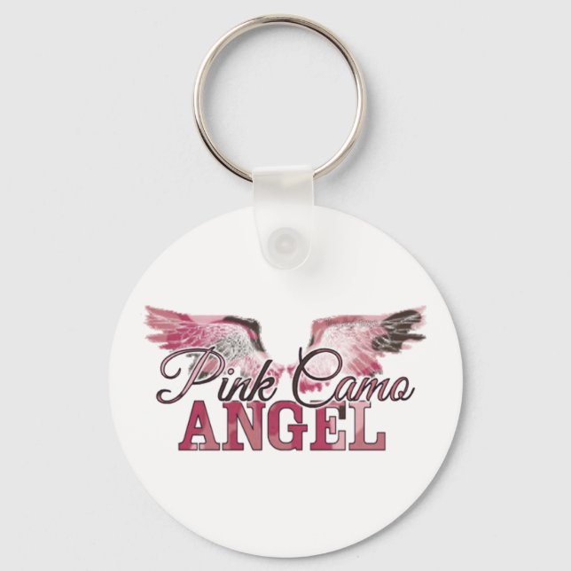 Pink Camo Angel Key Ring (Front)