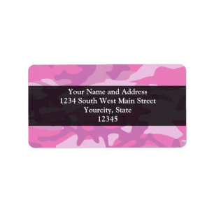 Pink Camo Camoflauge Label
