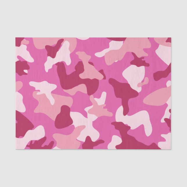 Pink camo camouflage army pattern tissue paper (Front)