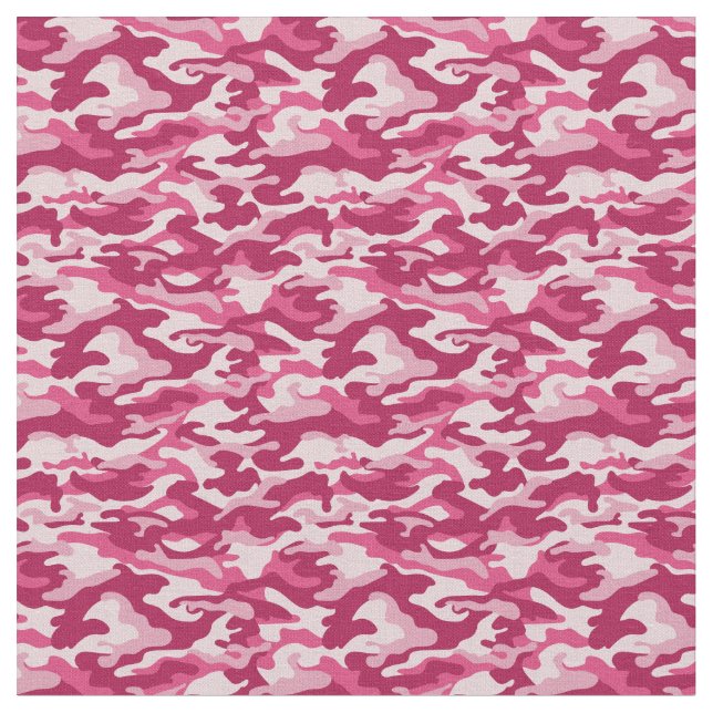 Pink Camo Camouflage  Fabric (Close Up)