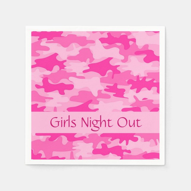 Pink Camo Camouflage Girls Night Out Party Napkin (Front)