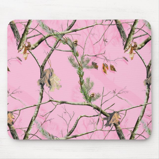 Pink Camo Camouflage Hunting Girl Real Mouse Pad (Front)