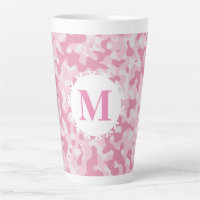 Pink Camo Camouflage Monogram Initial