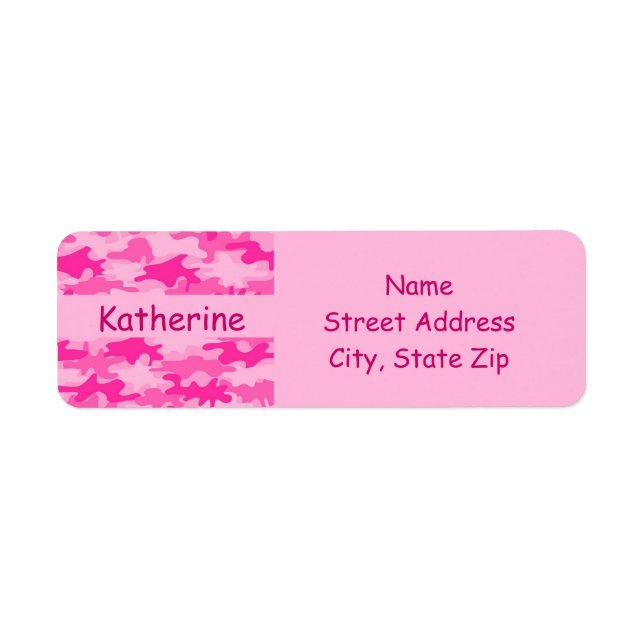 Pink Camo Camouflage Name Personalised (Front)