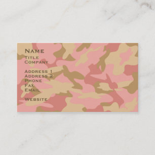 Pink Camo Contact Card / Profile Card