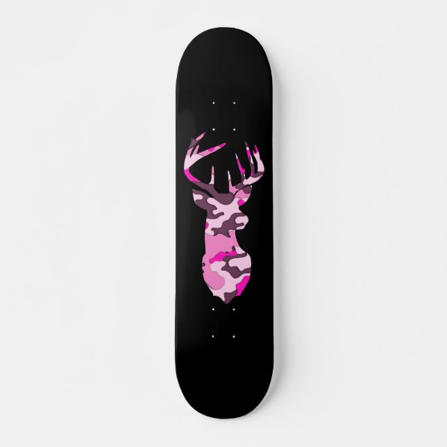 Pink Camo Deer / Skateboard (Front)