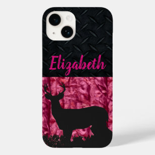 Pink Camo Deer Women's Name Hunting Case-Mate iPhone 14 Case
