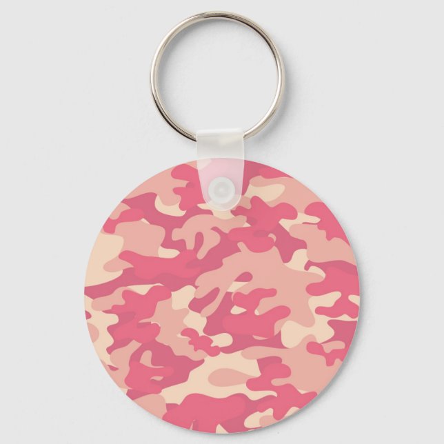Pink Camo Design Key Ring (Front)