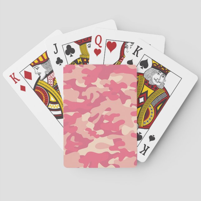 Pink Camo Design Playing Cards (Back)