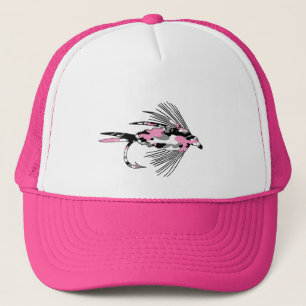 Pink Camo Fly Fishing Lure Trucker Hat