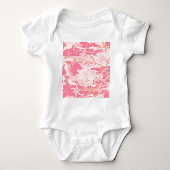 Pink Camo - Girly Camo Baby Bodysuit (Front)