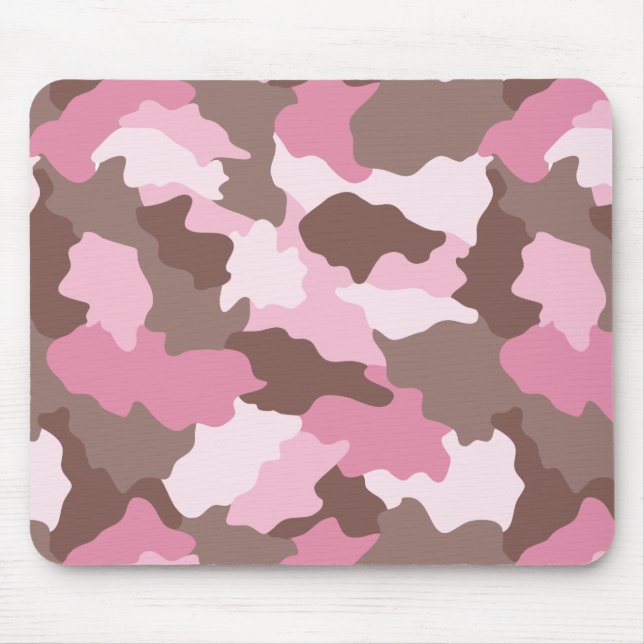 Pink Camo Girly Camouflage Mouse Pad (Front)