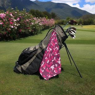 pink camo golf towel