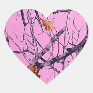 Pink Camo Heart Sticker