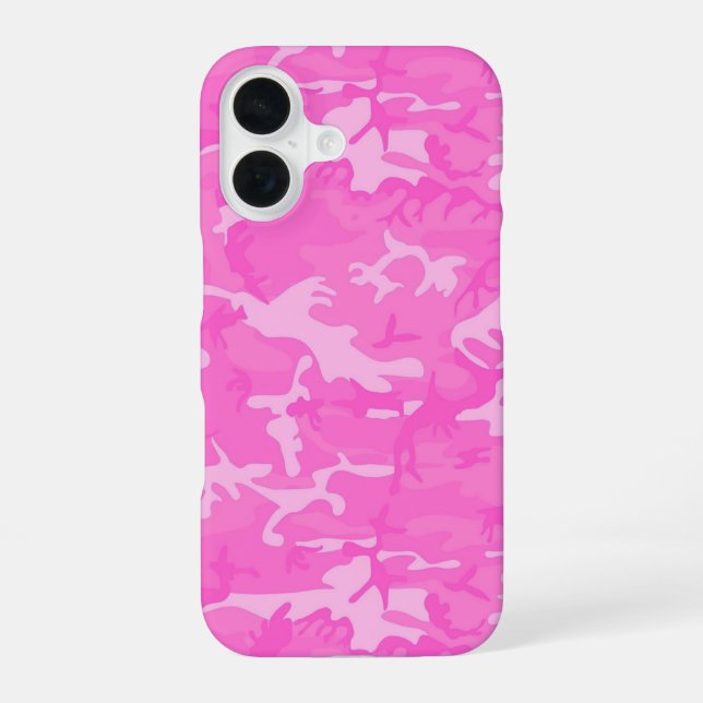 Pink camo  iPhone 16 case (Back)