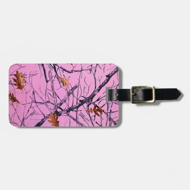 Pink Camo Luggage Tag (Front Horizontal)
