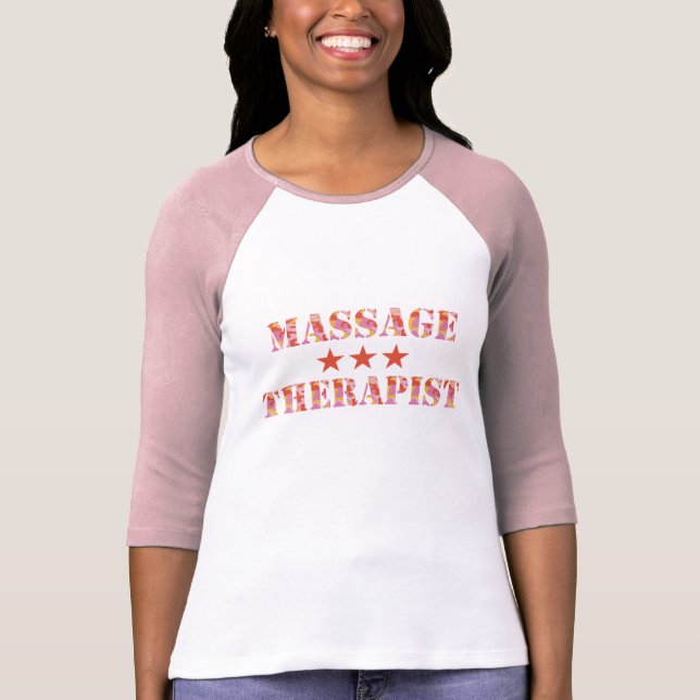 Pink Camo Massage Therapist T-Shirt (Front)